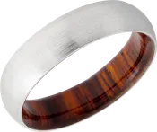 Cobalt chrome 6mm domed band with a hardwood sleeve of Desert Ironwood