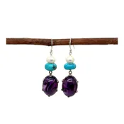AMETHYST AND TURQUOISE EARRINGS