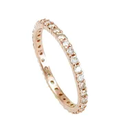 14K Rose Gold Eternity Band with Prong Set Round Diamonds