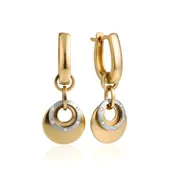 14k Two-Tone Diamond Drop Earrings
