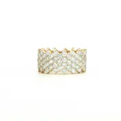 14K Yellow Gold Lab Diamond Stardust Lucky 7 Band