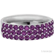 10K White Gold band with 43 Round Purple Diamond having TCW-1.29