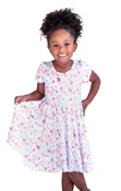 Candy Cane Cuties Girls Short Sleeve Hugs Bamboo Twirl Dress