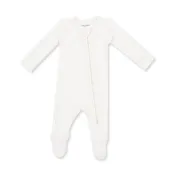 2 Way Zipper Footie-Solid Snow White