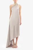 Asymmetrical One-Shoulder Embellished Dress