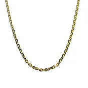 14K Yellow Gold Rectangular Link Necklace