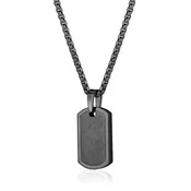 Edged Dog Tag Pendant Necklace
