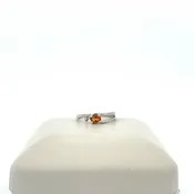 10k White Gold Birthstone Ring - Citrine