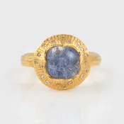 22k Gold Dumortierite Ring