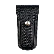 5″ Black Basket Weave Leather Knife Case