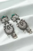Antique Oxidized Silver Traditional Earrings (ER-3565)