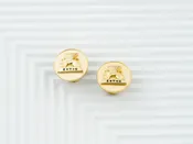 Sigma Pi Phi Round Cuff Links - Gold Tone — Fourteen Karat Plus, Inc.