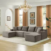 115" U-Shaped Sectional Modern & Boneless