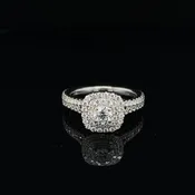 1.0CTW. 18K White Gold Double Halo