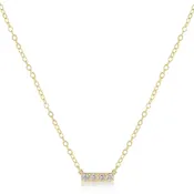 14kt Gold and Diamond Significance Bar Necklace - Four