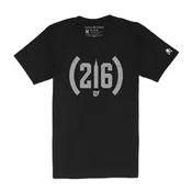 216 Vintage Tower, Black Heather - Mens/Unisex Crew T-shirt