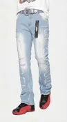Men’s Stacked Jeans – Light Blue Premium Streetwear Denim for Modern Style and Comfort