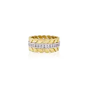 18K and Platinum Ring with Channel Set Diamonds
