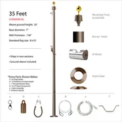 35 Foot Commercial Flagpole