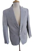 1970s Mens Sear Sucker Striped Jacket (Rental)
