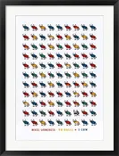 Framed Art 98 Bulls & 1 Cow by Mikel Urmeneta 27 1/2 x 19 3/4