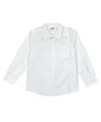 Boy's Premium Quality Uniform Long Sleeve Button Up Shirt White 5-18 BSU07