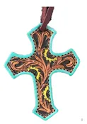 108- Turquoise Sunflower Cross