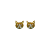 Brown Cat Face posts — Bamboo Jewelry