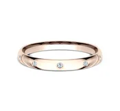 14K Rose Gold Flush-Set Diamond Band – 0.10ctw