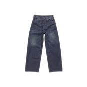 Acne Studios Wide Leg Leather Trimmed Jeans