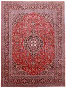 10 x 14 - Kashan Fine Wool Floral Rectangle - Hand Knotted Rug — 62475