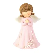 Angel Figurine Pink Praying Hands Resin