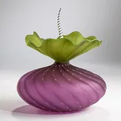 Bobtanical Urchin Art Glass - Hyacinth, Olive and White