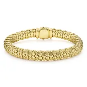 Anthem 18K Gold Caviar Skull Bracelet | 9mm