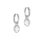 Sterling Silver White Topaz Drop Earrings