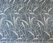 Hines "Reed" Fabric in Linen/Cotton In blue ivory-54" wide