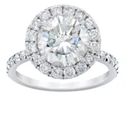 3ct Round Diamond Halo Engagement Ring