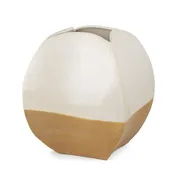 10" Beige And Cream Color Block Ceramic Table Vase