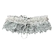 Custom Lace Garter Belt – Grey with Organza Ribbon
