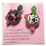 Loose Neck Breast Cancer Awareness Turtle