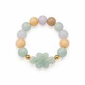 A Grade Jade Mix Color With Mystical Knot Jade Bracelet