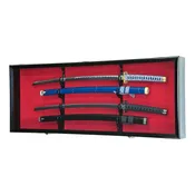 2 Sword Display Case Cabinet Stand Holder Wall Rack Box - Lockable w/ 98% UV Protection