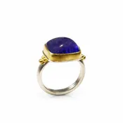 Alexa Ring - Tanzanite Cabochon with 22K Granulation