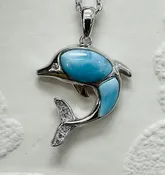 Larimar Dolphin Pendant