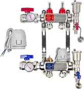 2-Loop Radiant Heating Manifold with 24V Electric Thermal Actuators