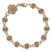 10K Gold Rose Motif Chain Bracelet