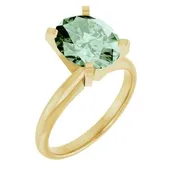 14K Yellow Gold 10x8 mm Oval Solitaire Engagement Ring Mounting