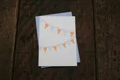 Blue + Orange Birthday Pennants Card