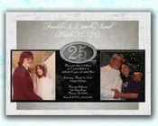 25th Wedding Anniversary Party Invitations Photo Then & Now