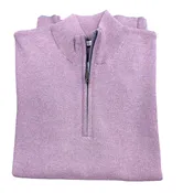 100% COTTON 1/ 4 ZIP SWEATER - LILAC